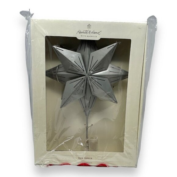 Hearth & Hand Magnolia Silver Star Metal Christmas Tree Topper 13in - Target - Picture 5 of 5